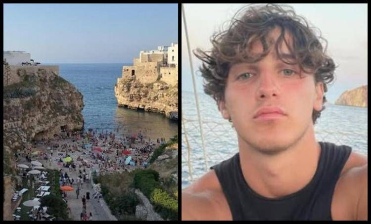 L'ultima storia sul suo account Instagram con Polignano a mare e un suo selfie