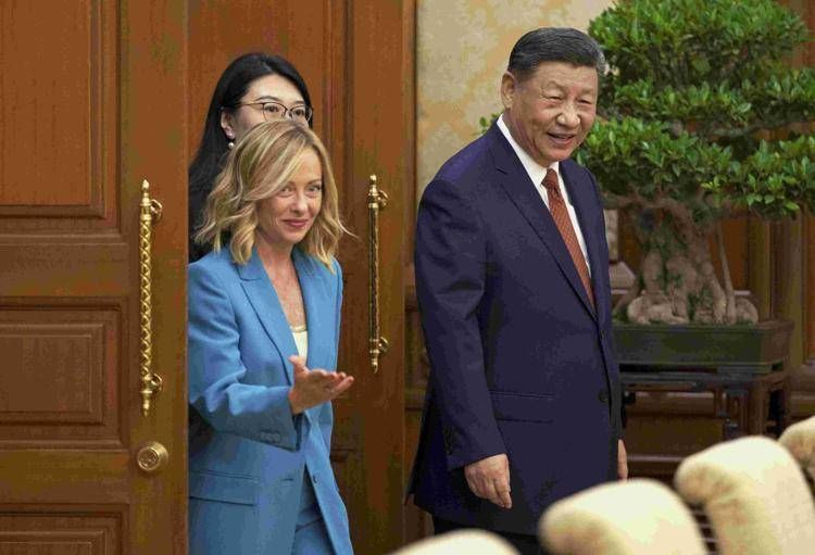 Giorgia Meloni e Xi Jinping - IPA