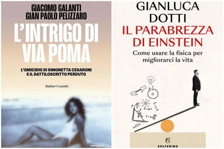 Le copertine de 'L’intrigo di via Poma' e de 'Il parabrezza di Einstein'