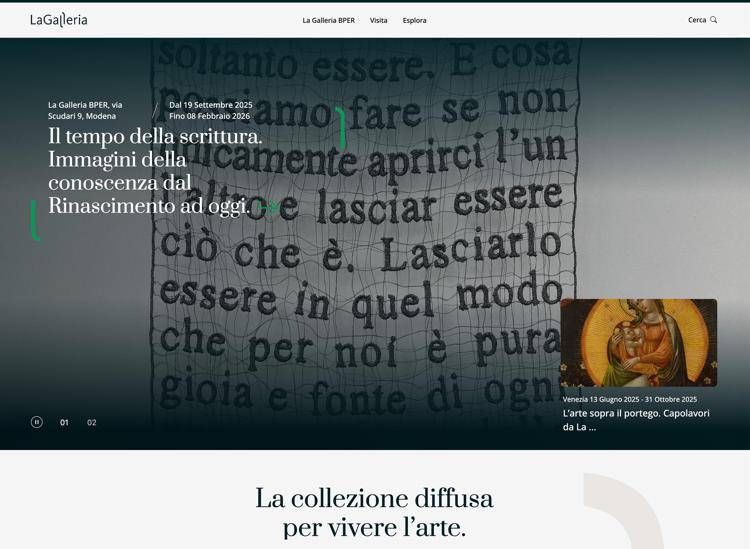 Arte, rinnovato sito web della Galleria Bper