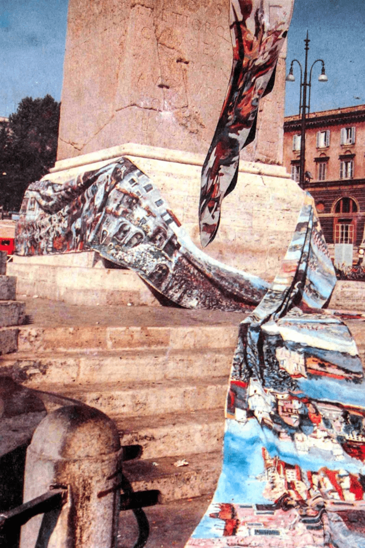 39 anni dalla Maxi Tela di Carlo Riccardi in Piazza del Popolo a Roma